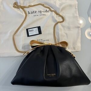 Kate Spade Bow Frame Clutch Bag with Chain Crossbody Strap